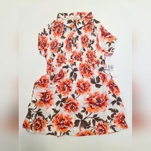Old Navy Floral Kids Dress - Orange and Brown